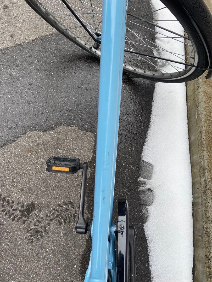 ブルーグレー シティサイクル 27インチ 前バスケット付き