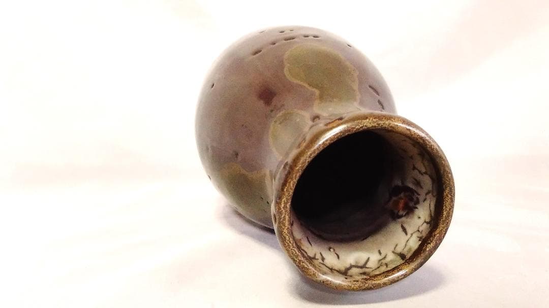 【 宮川香山 窯変釉双花生 】　真葛焼 　明治後期～昭和初期