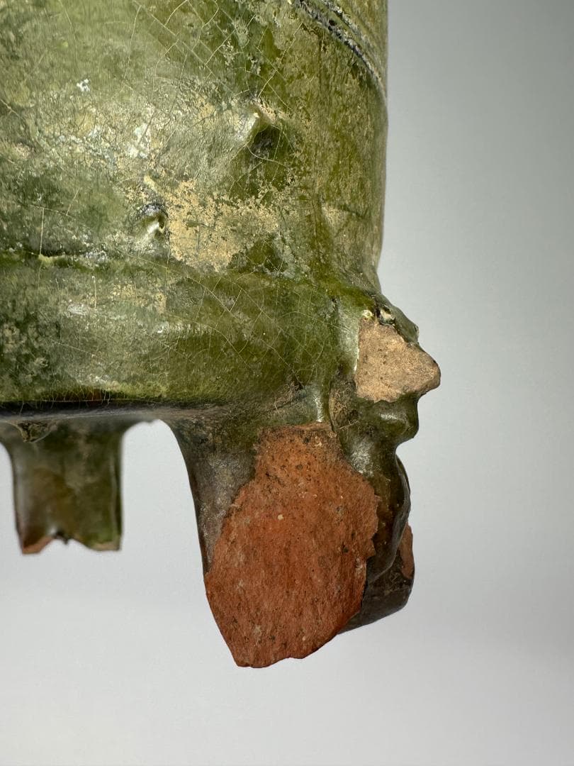 中国古代美術　東漢　漢時代　緑釉陶倉　穀倉形器　三足　出土古陶　唐物　古物保証