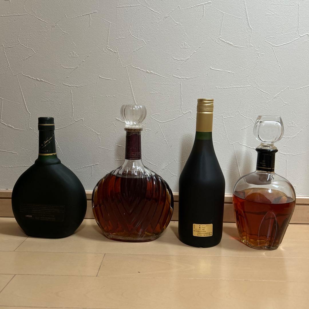【古酒】ブランデー 4本セット ARMAGNAC FRENCH サントリーXO等