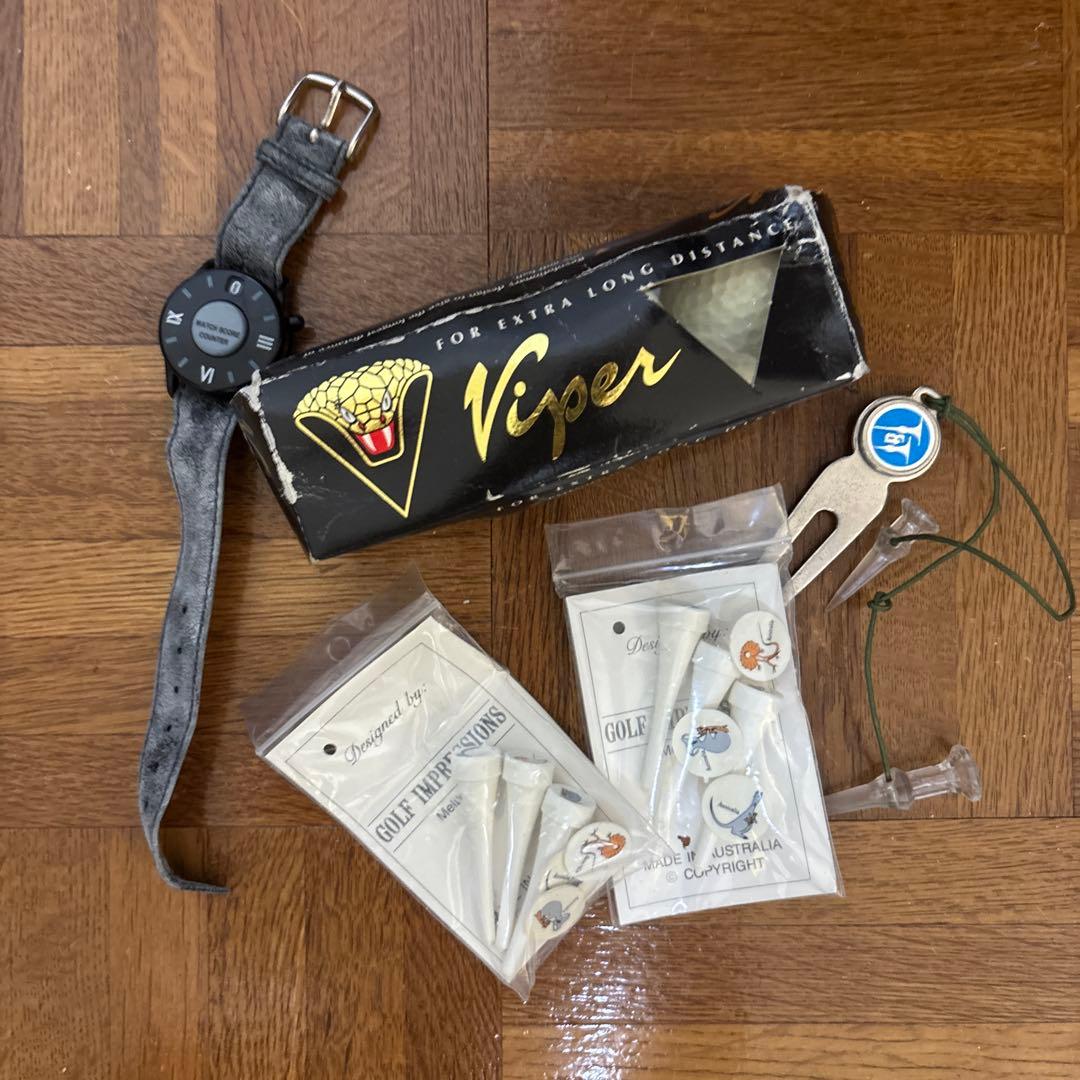 ネイビーとオレンジのチェック柄 ゴルフバッグ