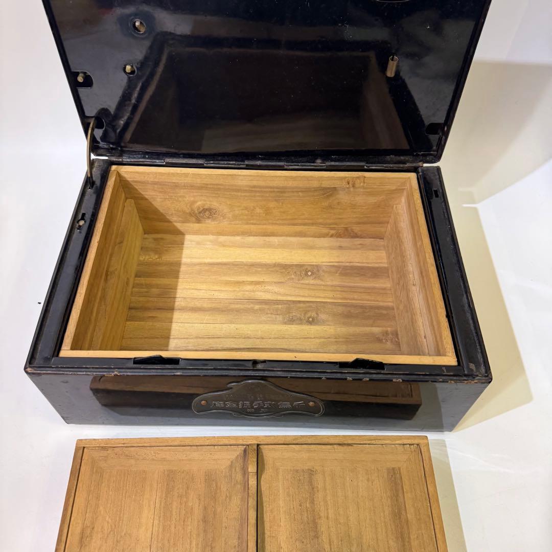 手提げ金庫　千鳥　金属製キャッシュボックス ダイヤル式　アンティーク　逸品