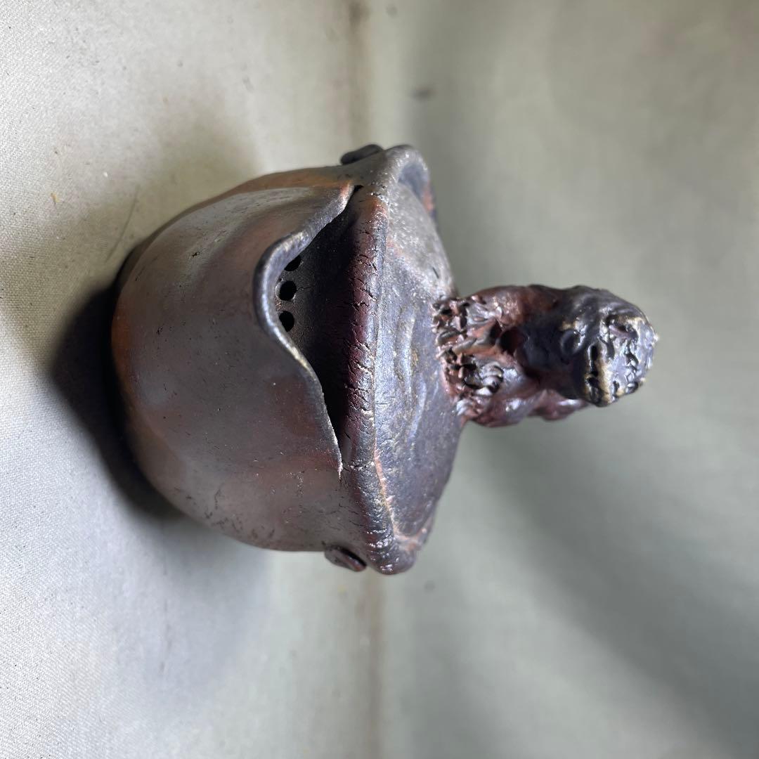 ト*ン様 備前焼　備前手造り龍宝瓶　獅子宝瓶 在銘 ２点セット 煎茶器 急須 煎