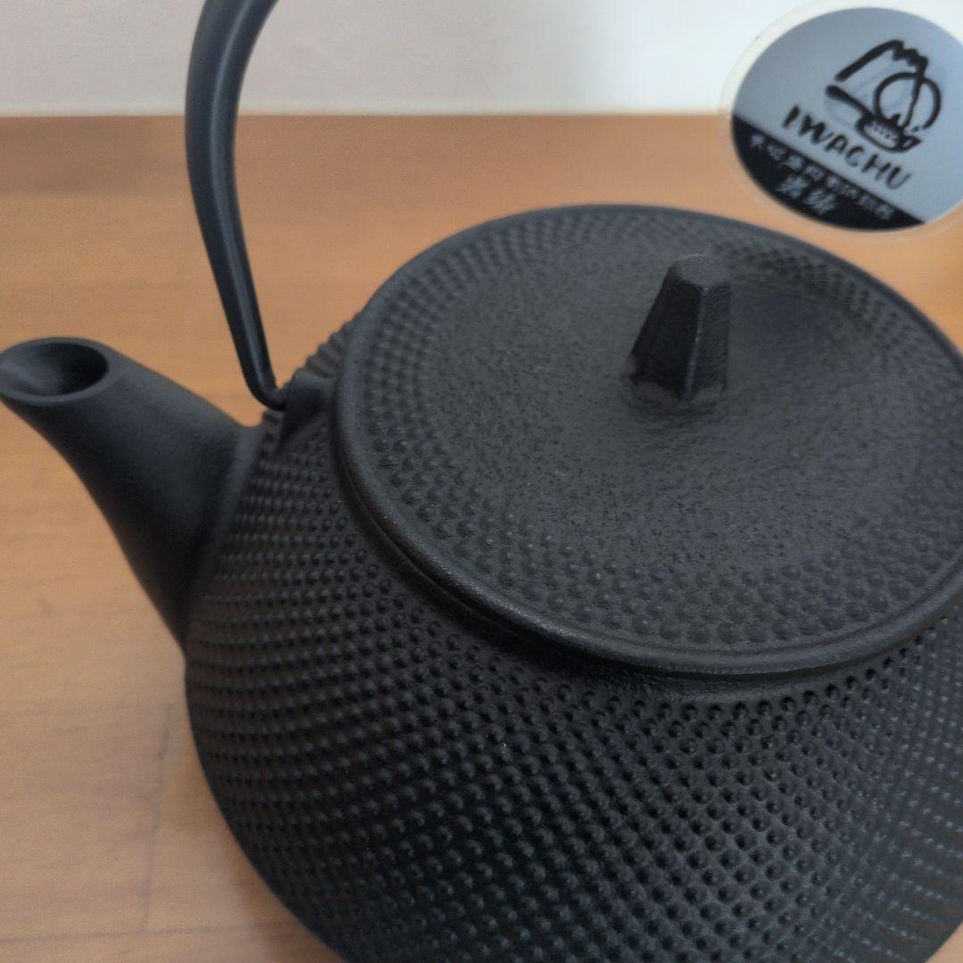 【新品未使用】南部鐵器 鉄瓶兼用急須 5型新アラレ IH対応650ｍｌ釜敷アラレ