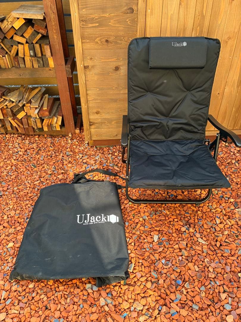 UJack ユージャック　難燃 リクライニング ローチェア　ブラック