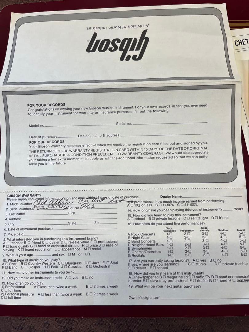 ギブソン　チェットアトキンス　CEモデル