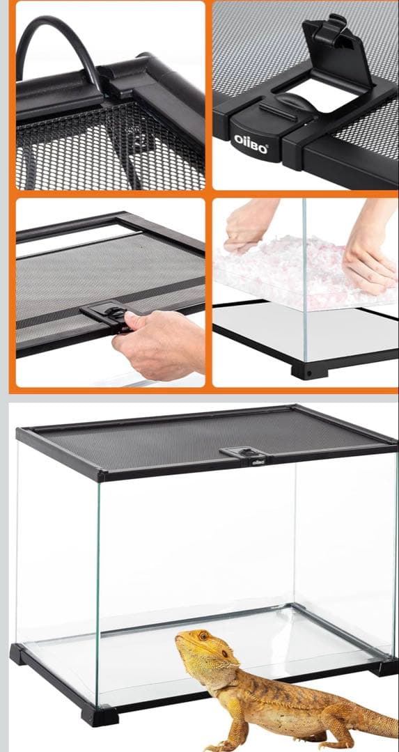 割引7600円★爬虫類３点セット！爬虫類ケージ&シェルターL&レプタイルカップS