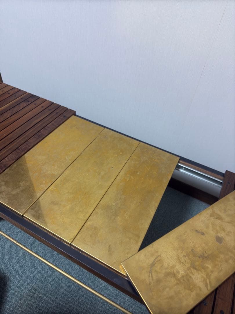 エキステンションテーブル ウォールナット 真鍮 ハーフユニット付き