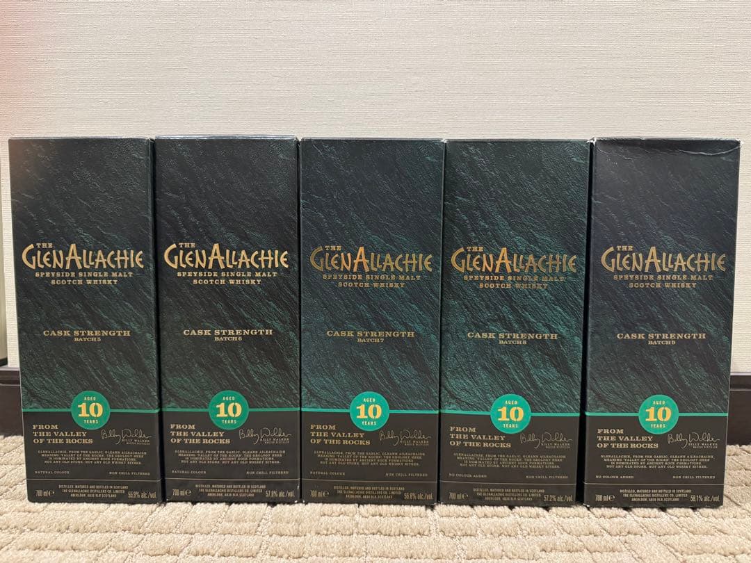 希少品　グレンアラヒー10年　カスクストレングス　バッチ5-9 5点セット