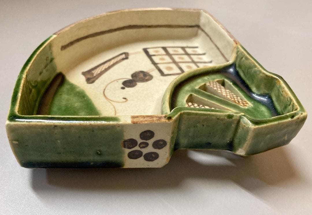 【値下げ】 【10客】加藤十右衛門 織部 扇形向附  共箱 【真作保証】