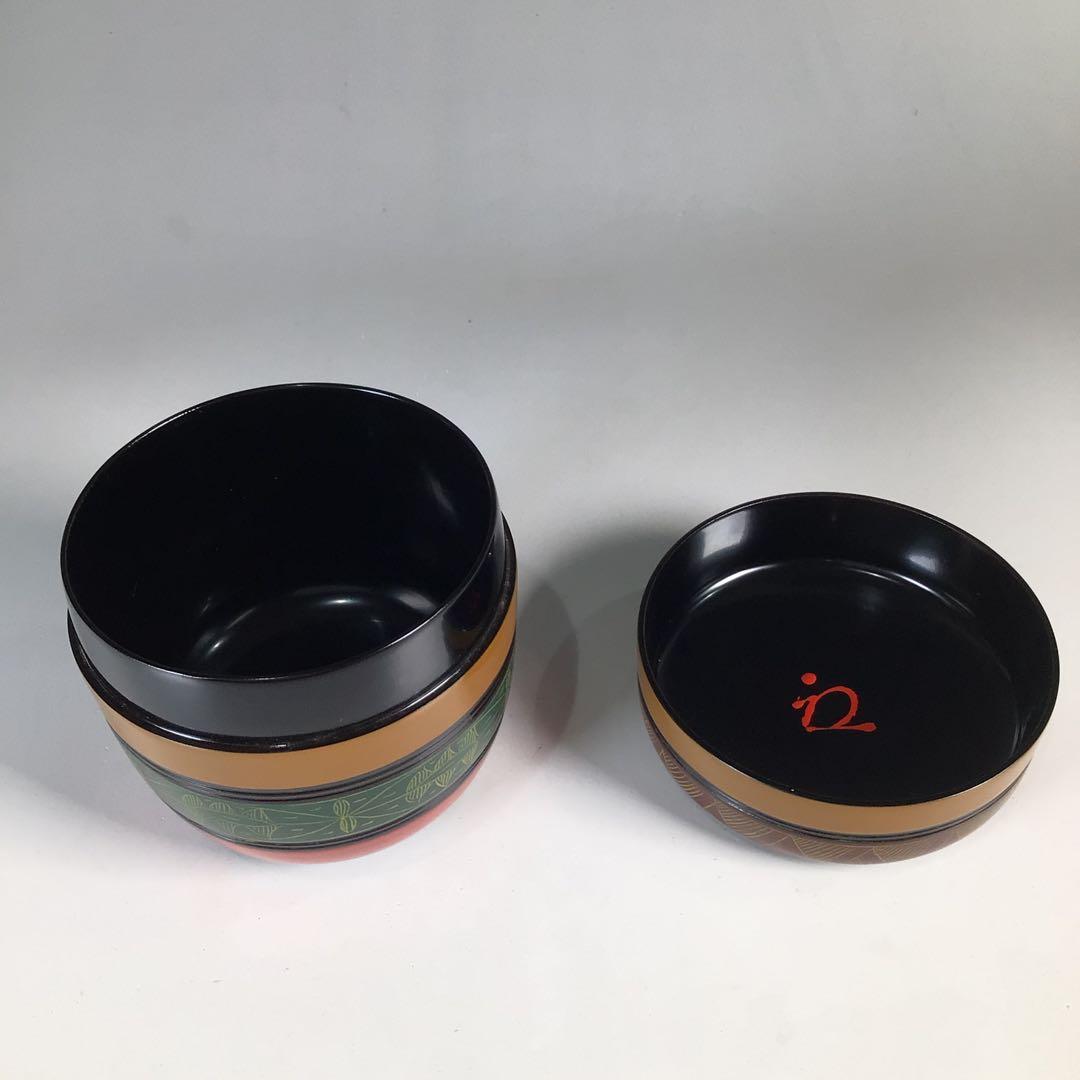 Ｎ３６９　棗　『道場宗廣作』『八幡宗豊　箱書』『独楽塗』『大棗』　共箱　茶道具