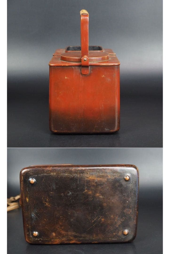 送料無料江戸天保9年道光18年相当京都の名工7代金屋五良三郎造緋毛類銅提炉共箱