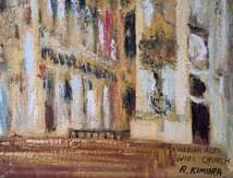 【真作】絵画　油彩8号　ヴィースの教会　ドイツ世界遺産を描く一作　W102