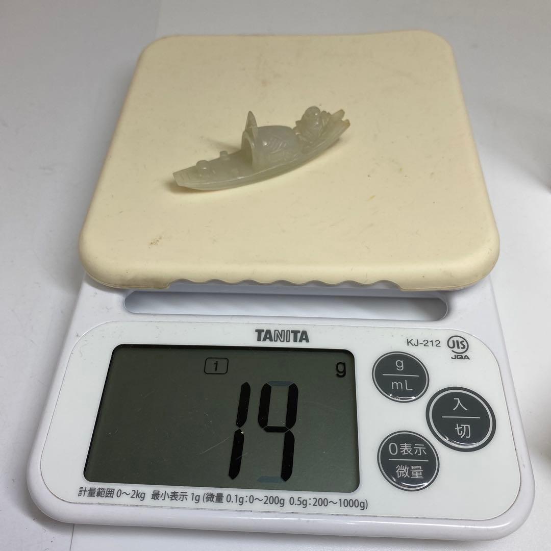 白砡　船　置物　幅約6㎝　14g トトチ　東さ7-0616③