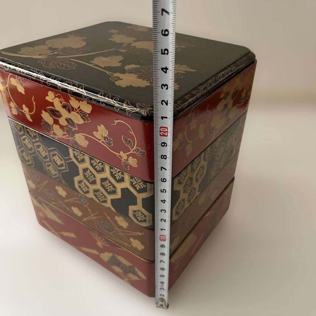 重箱　年代物　木製漆器　骨董　お弁当箱　アンティーク⭐︎希少⭐︎木箱付き