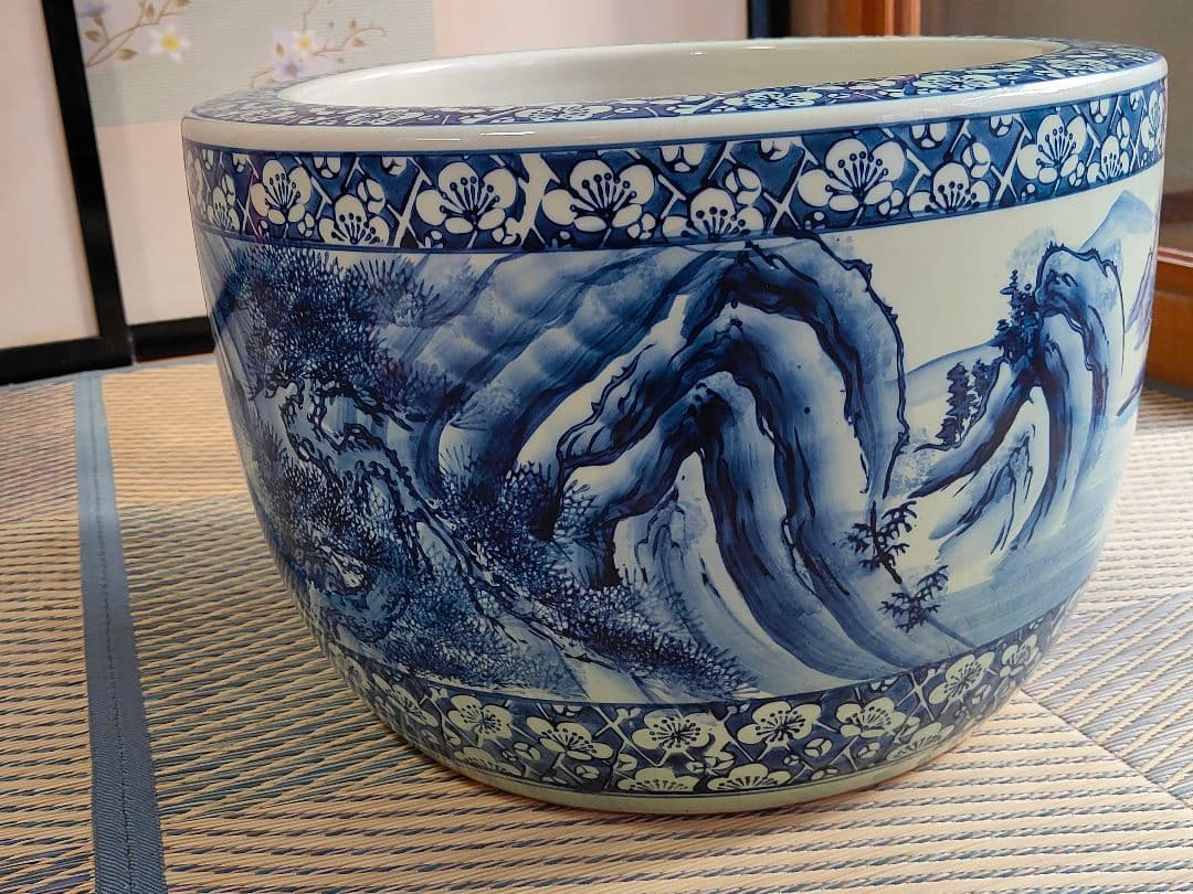 昭和レトロ 火鉢 常滑製 みや古焼 陶器 大きい火鉢　和風　中国風