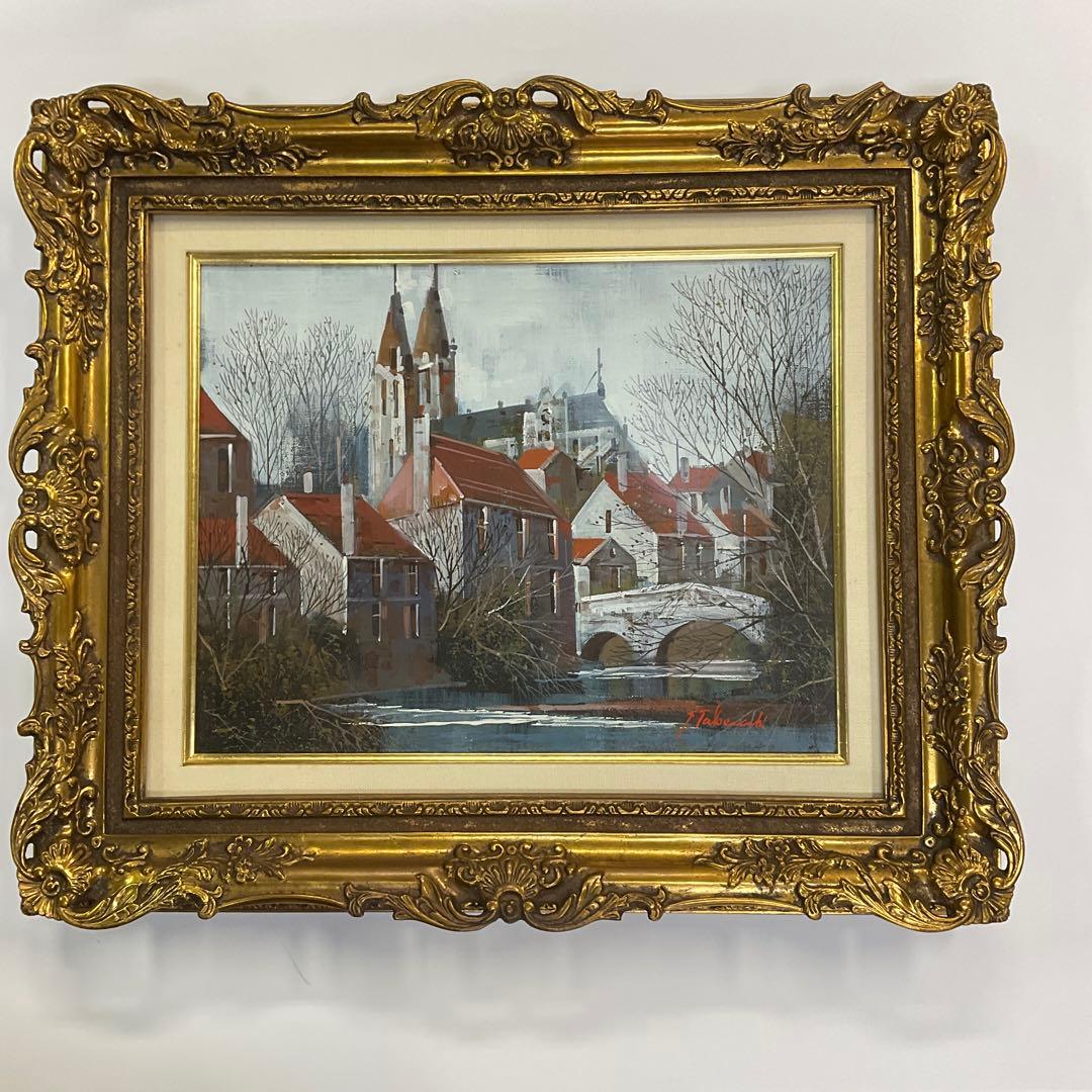 竹内敏彦作　「シャルトル風景」　F6号　油絵