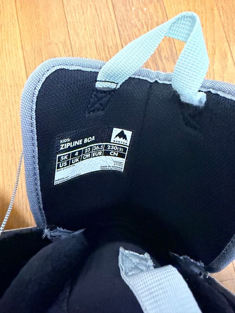 2回着用バートン　23センチBOAシステム キッズ用スノーボードブーツ グレー