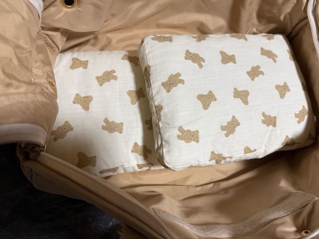 [最終価格] ペットパラダイス　キャリーバッグ　あごのせ　くま柄　ロング　新品