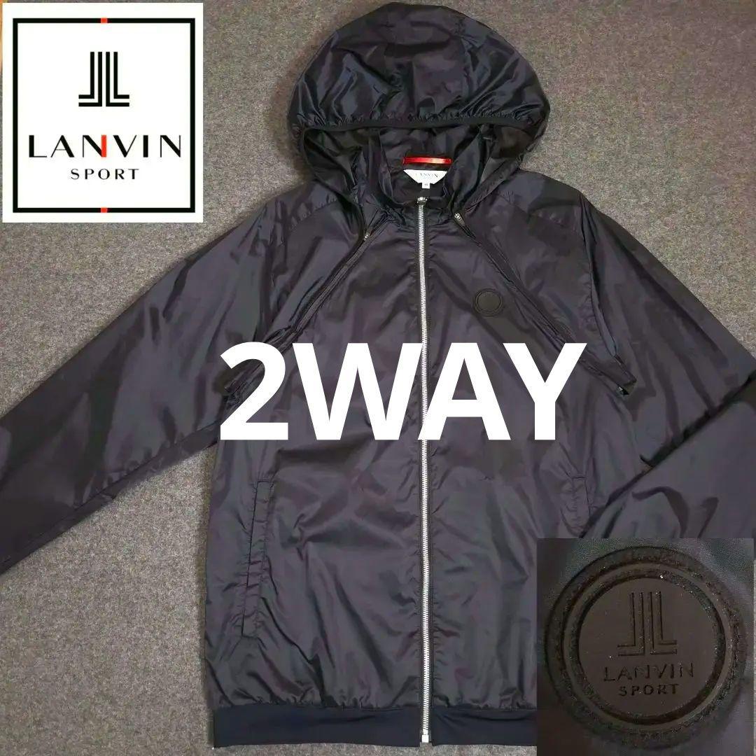 ランバンスポール】2WAY人気刻印ロゴマーク 長袖ゴルフブルゾンジャケット3L