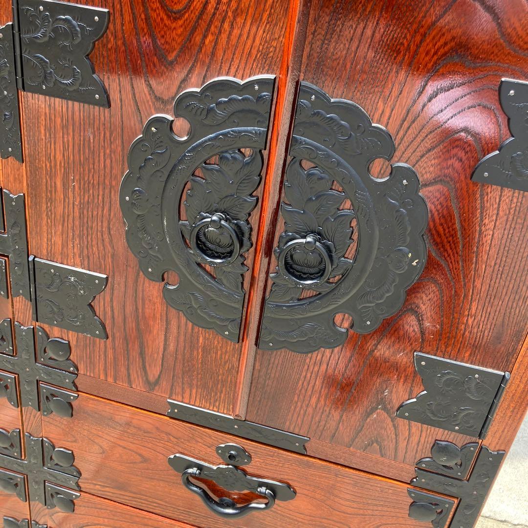 仙台箪笥 伊達箪笥 漆塗り 6段13杯 引き出し 和箪笥 帳場箪笥 サイドボード