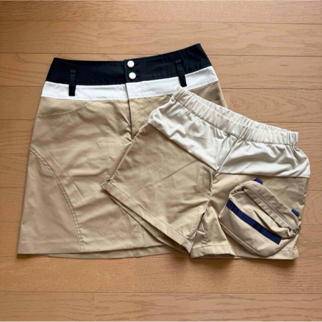 JUN & ROPE’ ゴルフ スカート ベージュ×ネイビー サイズ M