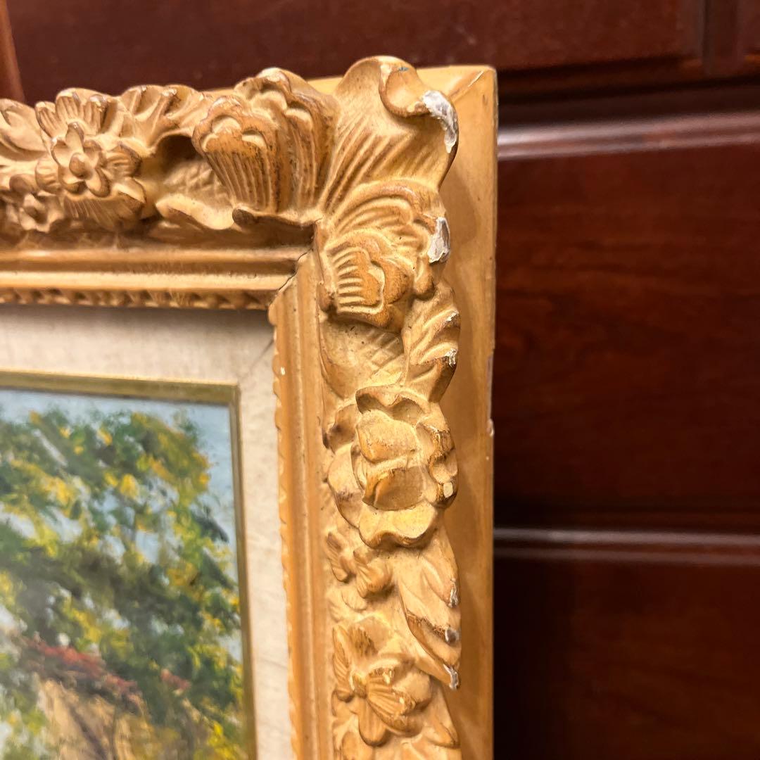 【更に値下げしました】風景画 油彩画 装飾的フレーム付き