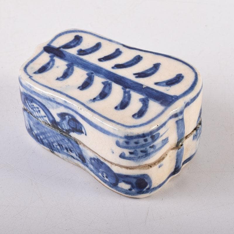 中国　成化年製款　青花　蓋物　時代箱　V　8094