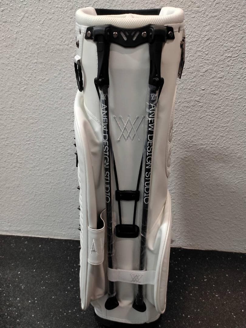 aneｗ アニュー スタッズ スタンドキャディバッグ ホワイト ゴルフバッグ