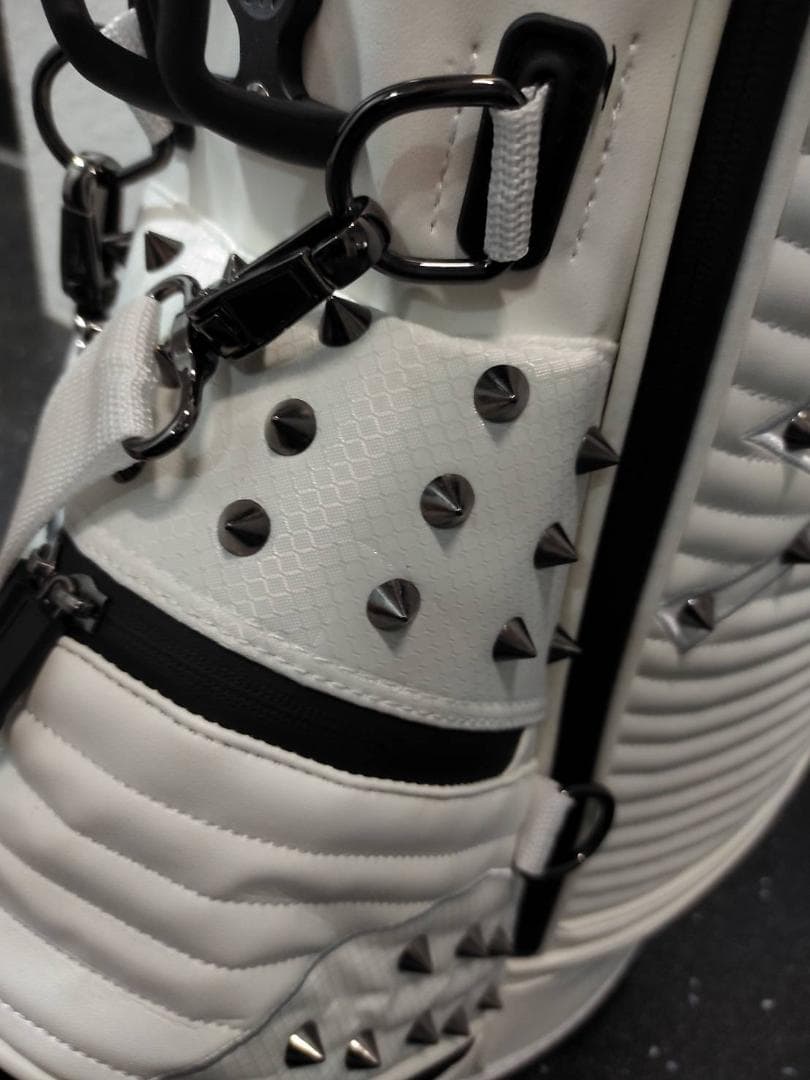 aneｗ アニュー スタッズ スタンドキャディバッグ ホワイト ゴルフバッグ