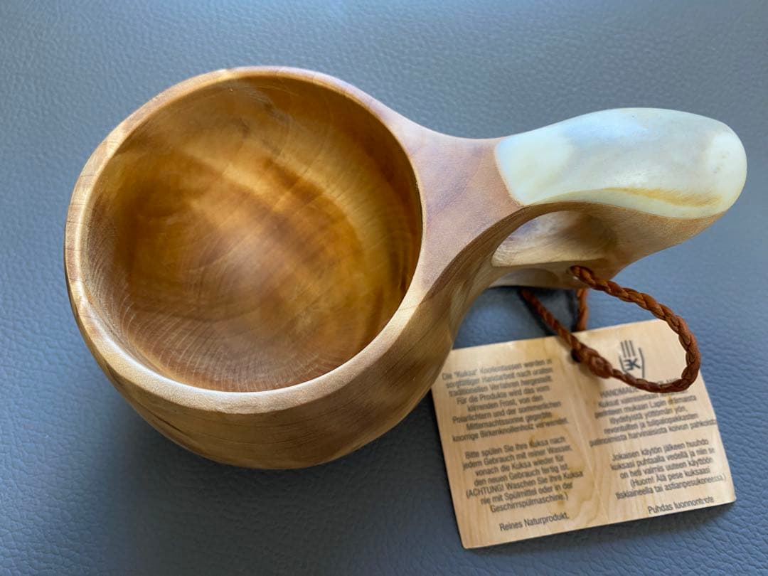 (新品、美品)フィンランド ククサ 角付き KOIVUMAA コイヴマー