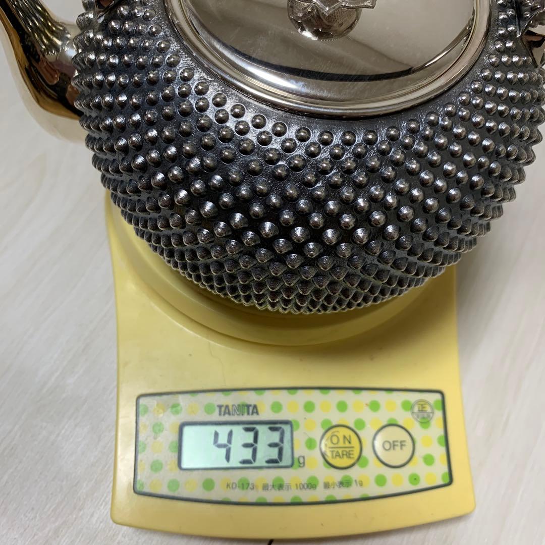 純銀刻印秀峰作茶器セット共箱付 重量1338g 煎茶道具骨董工芸最終価格３５万円
