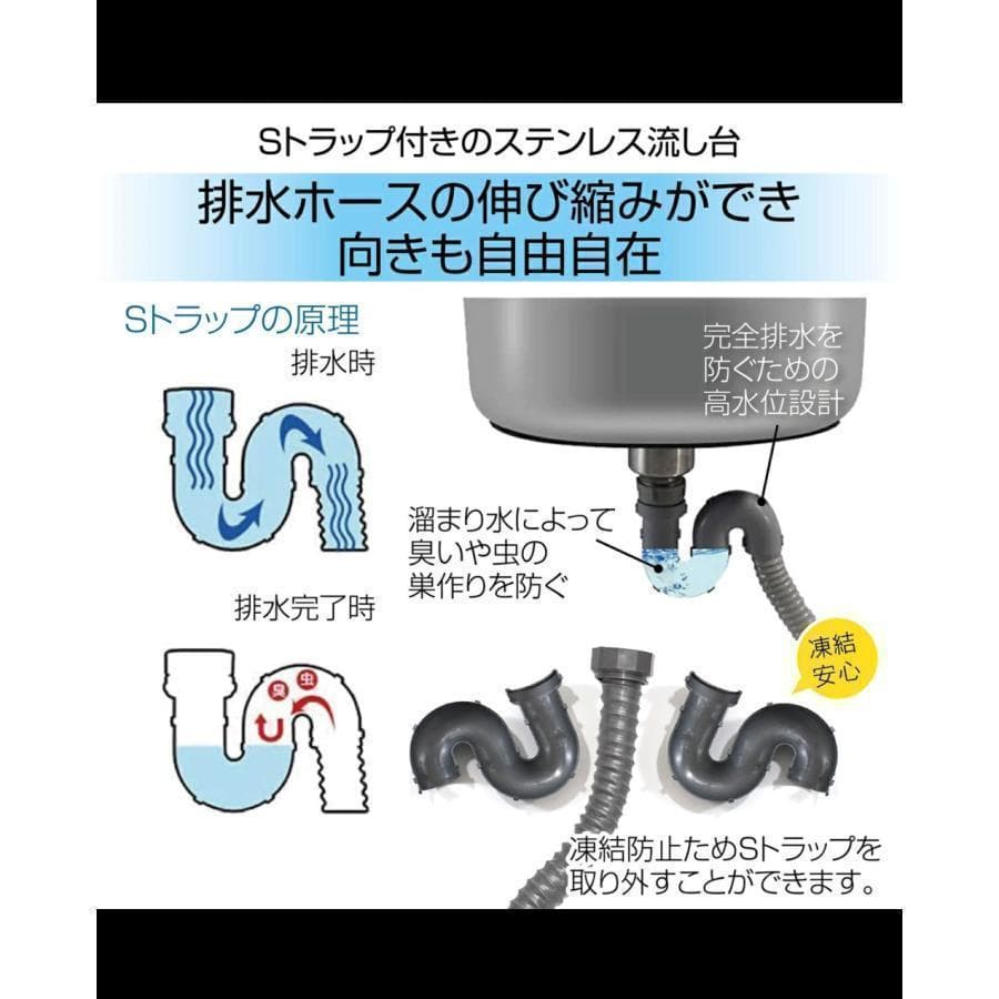 流し台水栓付き ガーデンシンク 幅55cm奥行45cm 高さ80cmR757