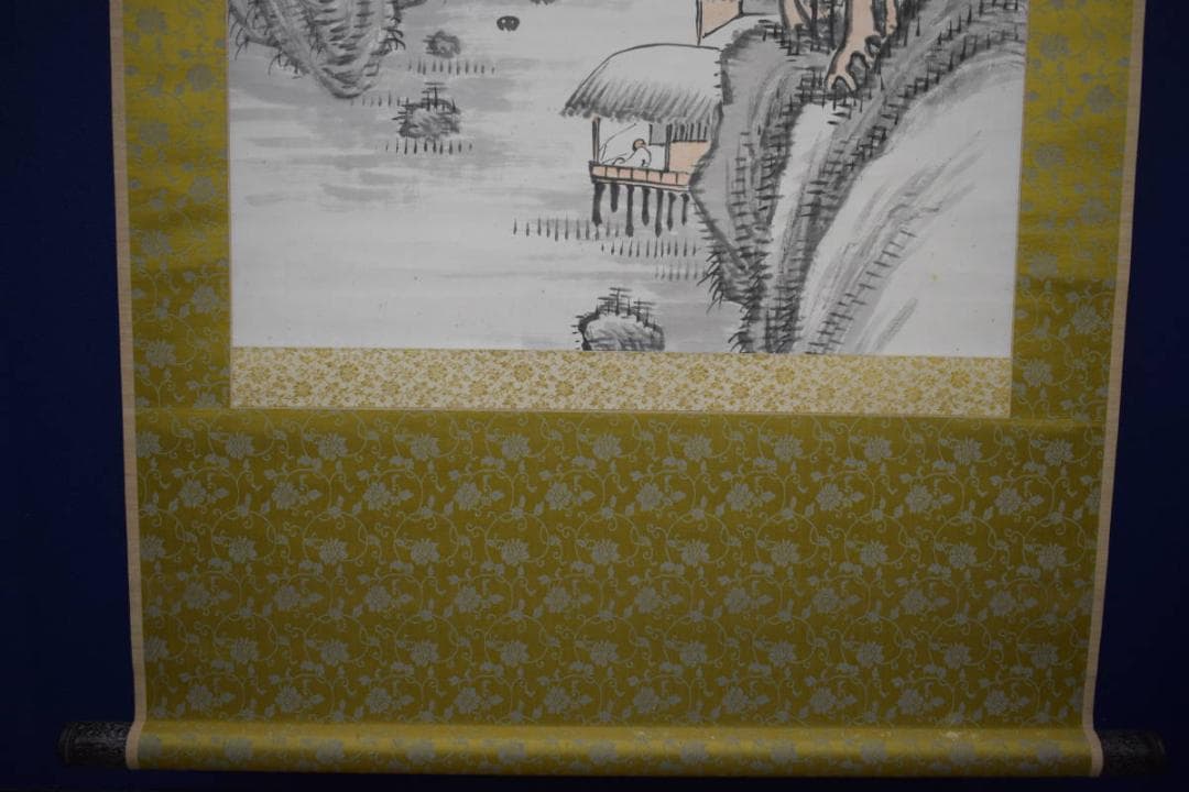 真作/柳塘逸人/山水画賛/布袋屋掛軸HK-116