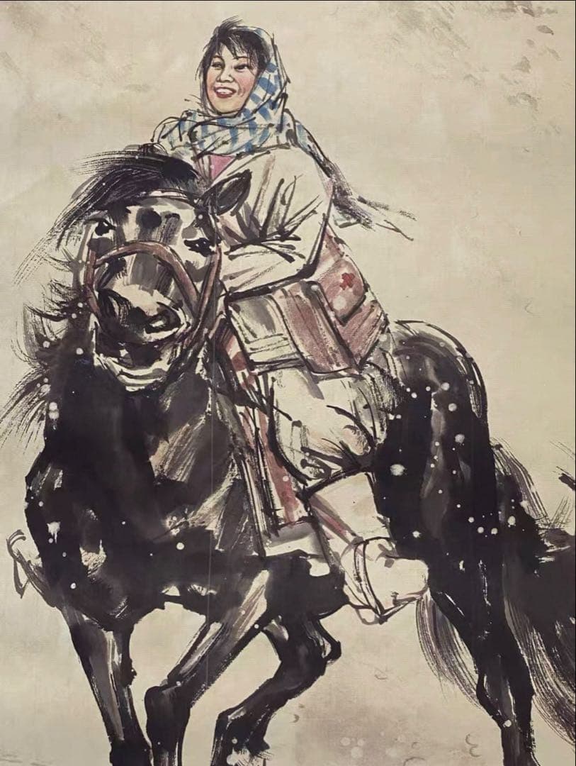 【四条屏】黄冑 風人物図 掛軸セット　宣紙・手工表装　中国画 伝統美術