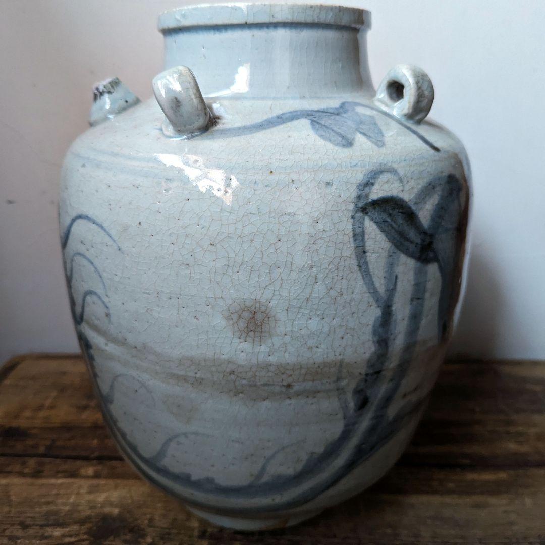 【民藝】明朝 壺 【龍紋】ヘタウマ【民芸】