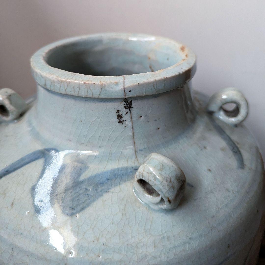 【民藝】明朝 壺 【龍紋】ヘタウマ【民芸】