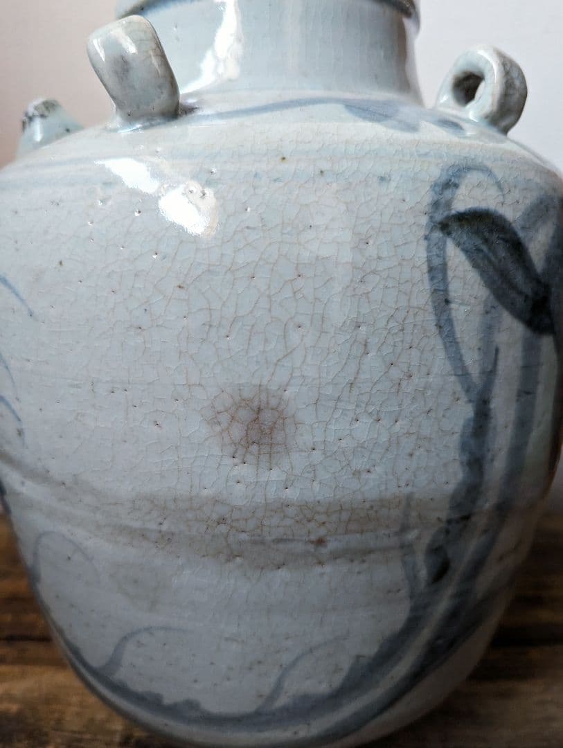 【民藝】明朝 壺 【龍紋】ヘタウマ【民芸】