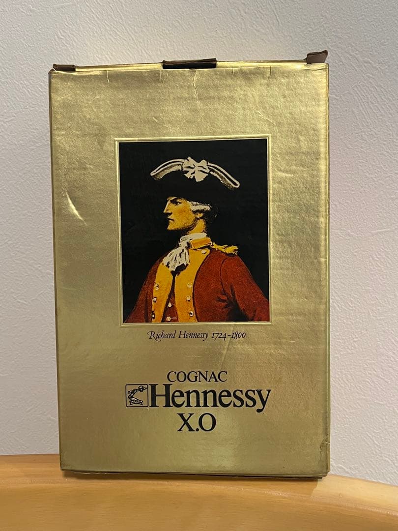 希少古酒 グリーンボトルHennessy X.O コニャック金キャップ/ レア物