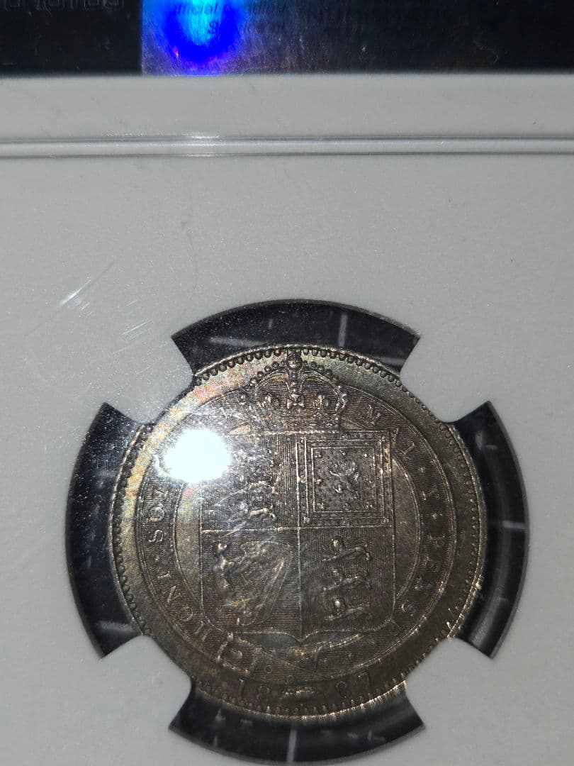イギリス ヴィクトリア ジュビリー 銀貨 1887 NGC MS 61
