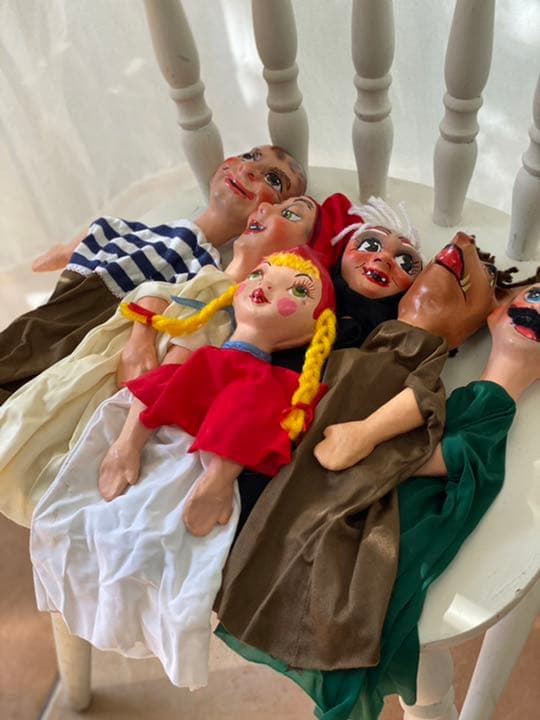 フランスアンティーク赤ずきんちゃんパペット　指人形　操り人形　劇場　紙芝居