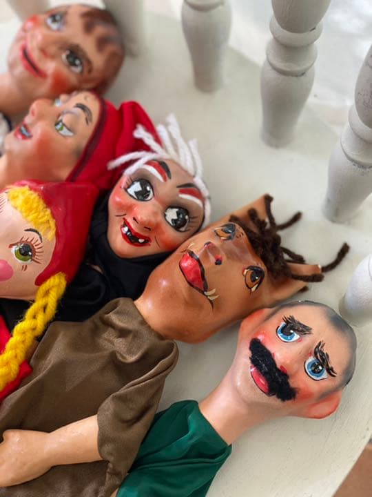 フランスアンティーク赤ずきんちゃんパペット　指人形　操り人形　劇場　紙芝居