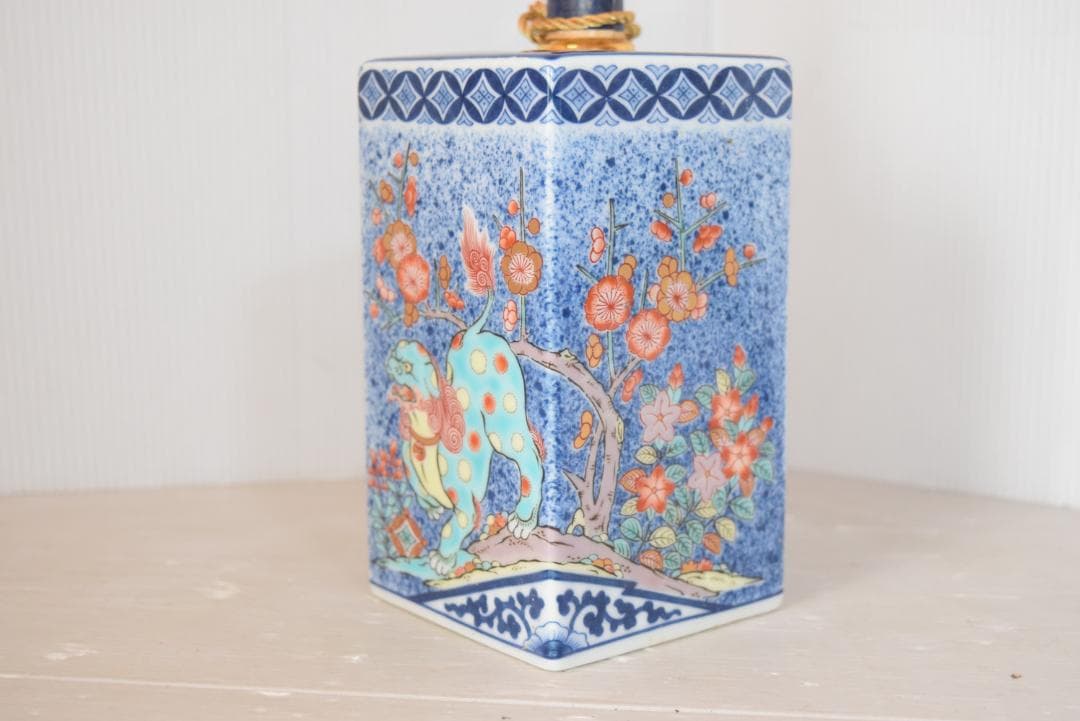 希少品 SUNTORY スペシャルボトル 有田焼 染錦吹墨狛犬草花文瓶 古酒