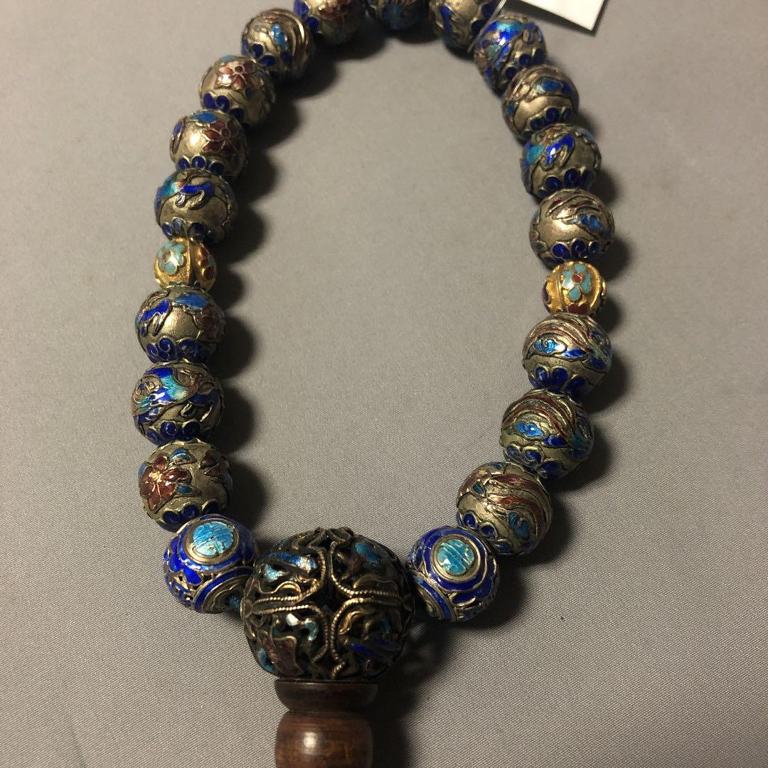 銀七宝焼　念珠