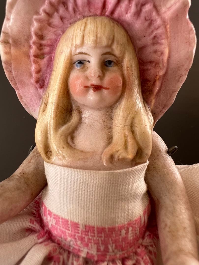 【アンティーク】ドイツ製オールビスクドールの女の子11cm