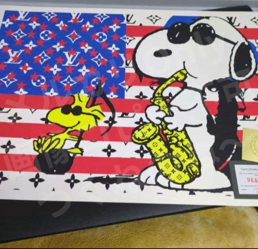 アートポスター DEATH NYC スヌーピー サックス 希少 A3サイズ 絵画