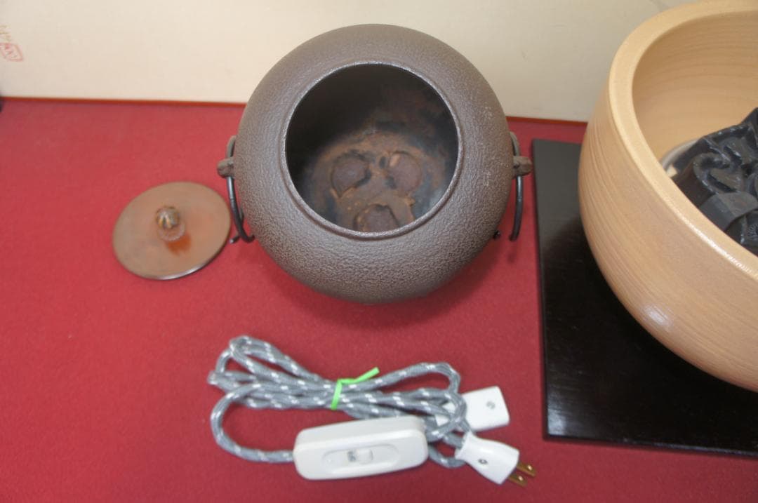 御本風炉(道安型)電熱器 敷板 棗釜 釜鐶 送料込み
