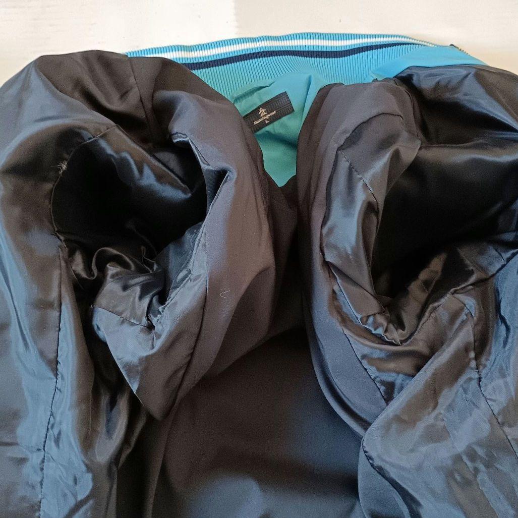 ​【美品】マンシングウェア ハイブリッド ダウンジャケット メンズL ブルー