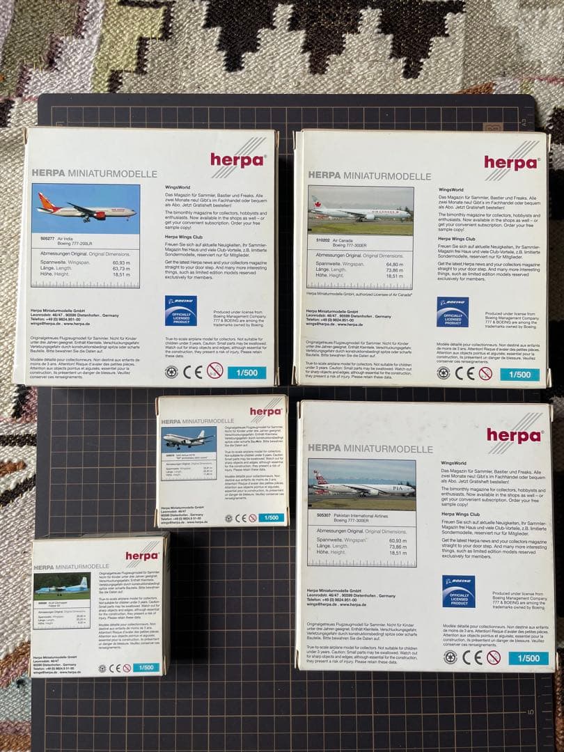 ヘルパ　1/500 カナダ、スイス、インディア、SAS、KLM 5機セット