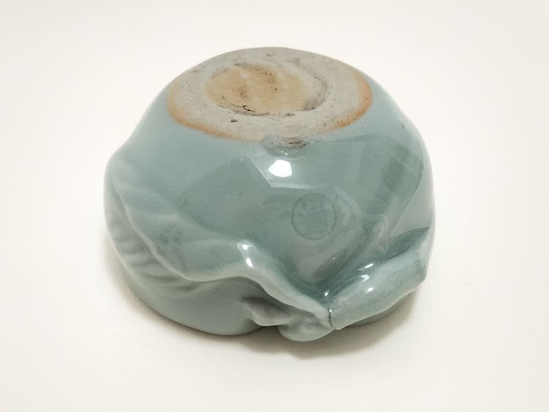 二代　諏訪蘇山　青磁　桃形盃　ぐい呑み　酒器